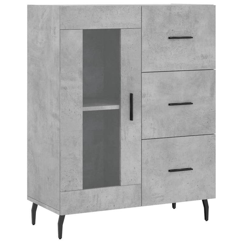 vidaXL betonszürke szerelt fa tálalószekrény 69,5 x 34 x 90 cm