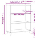 vidaXL betonszürke szerelt fa könyvespolc 69,5 x 32,5 x 90 cm