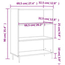 vidaXL betonszürke szerelt fa könyvespolc 69,5 x 32,5 x 90 cm