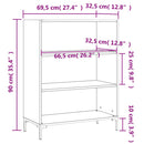 vidaXL betonszürke szerelt fa könyvespolc 69,5 x 32,5 x 90 cm