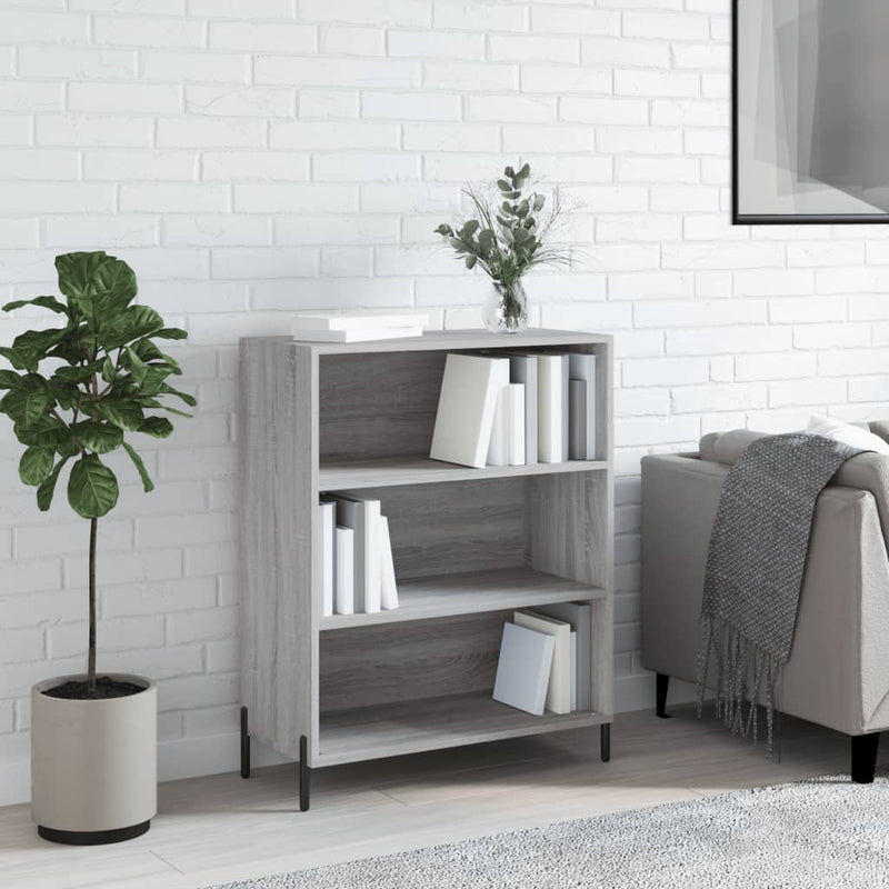 vidaXL szürke sonoma színű szerelt fa polcos szekrény 69,5x32,5x90 cm