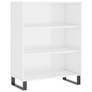 vidaXL magasfényű fehér szerelt fa polcos szekrény 69,5 x 32,5 x 90 cm