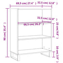 vidaXL magasfényű fehér szerelt fa polcos szekrény 69,5 x 32,5 x 90 cm