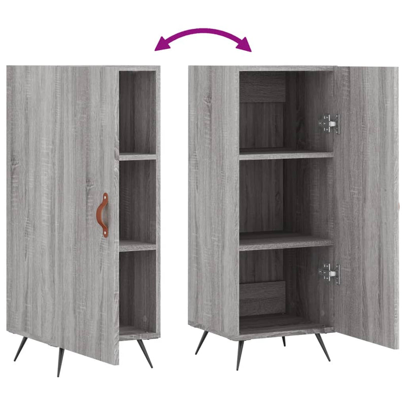 vidaXL szürke sonoma színű szerelt fa tálalószekrény 34,5 x 34 x 90 cm
