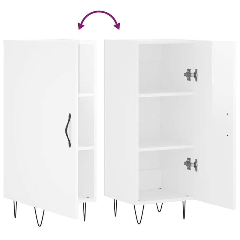 vidaXL magasfényű fehér szerelt fa tálalószekrény 34,5 x 34 x 90 cm