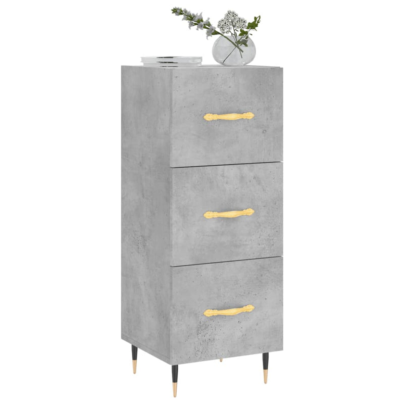 vidaXL betonszürke szerelt fa tálalószekrény 34,5 x 34 x 90 cm