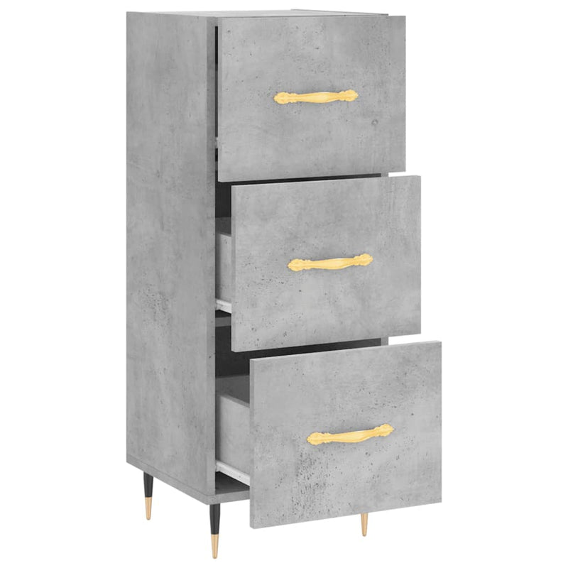 vidaXL betonszürke szerelt fa tálalószekrény 34,5 x 34 x 90 cm