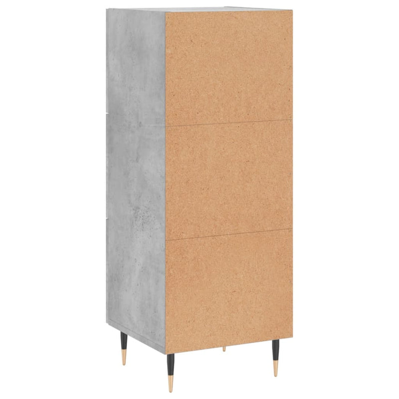 vidaXL betonszürke szerelt fa tálalószekrény 34,5 x 34 x 90 cm