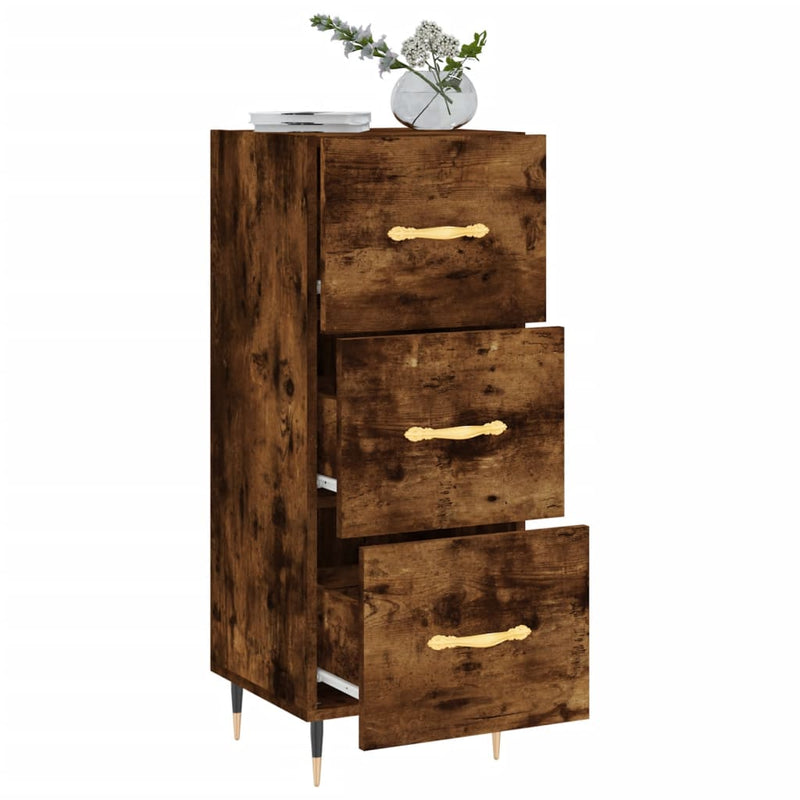 vidaXL füstös tölgy színű szerelt fa tálalószekrény 34,5 x 34 x 90 cm