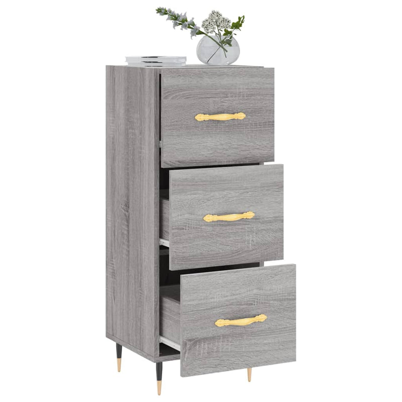 vidaXL szürke sonoma színű szerelt fa tálalószekrény 34,5 x 34 x 90 cm