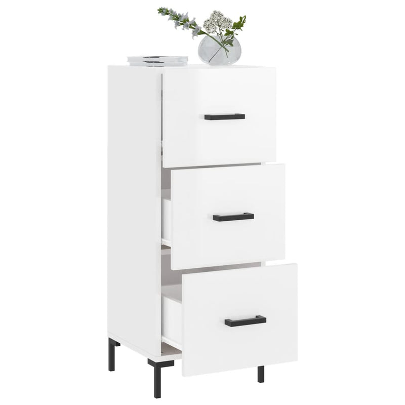 vidaXL magasfényű fehér szerelt fa tálalószekrény 34,5 x 34 x 90 cm