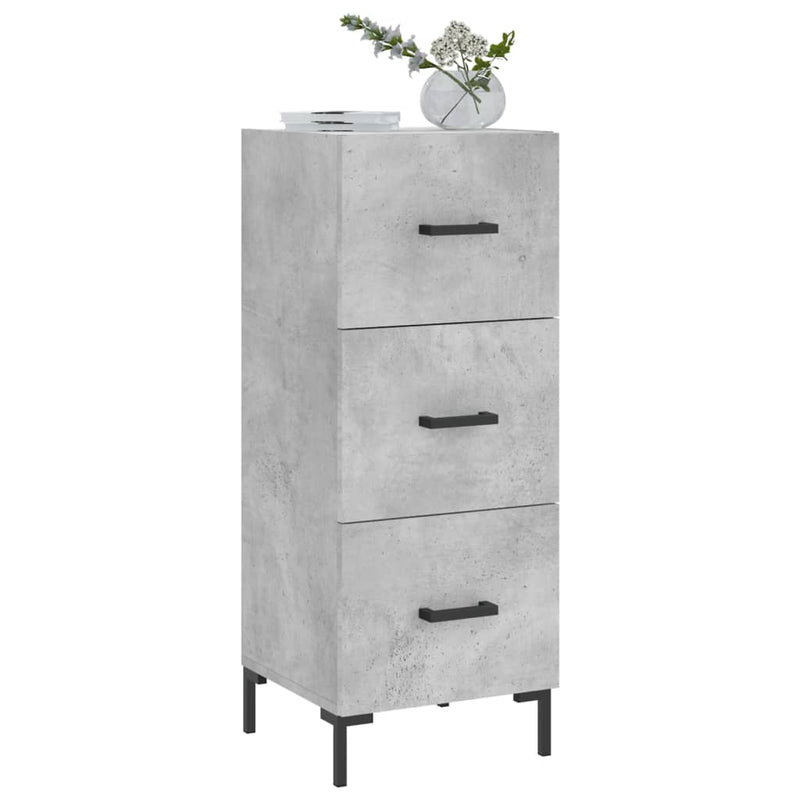 vidaXL betonszürke szerelt fa tálalószekrény 34,5 x 34 x 90 cm