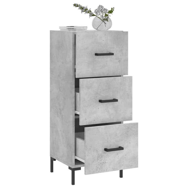vidaXL betonszürke szerelt fa tálalószekrény 34,5 x 34 x 90 cm