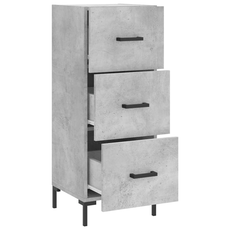vidaXL betonszürke szerelt fa tálalószekrény 34,5 x 34 x 90 cm