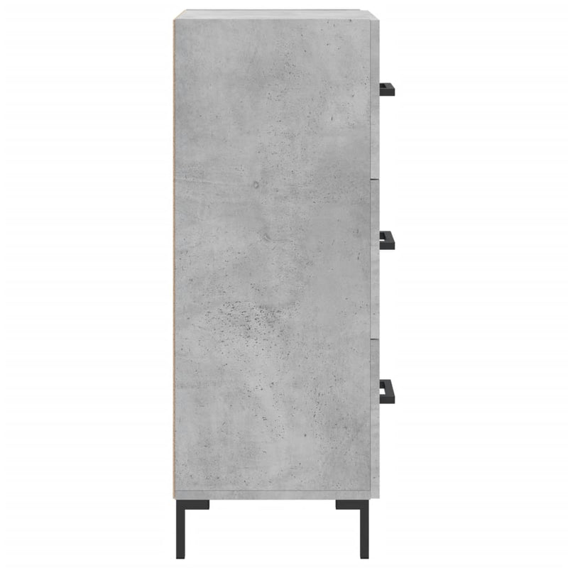 vidaXL betonszürke szerelt fa tálalószekrény 34,5 x 34 x 90 cm
