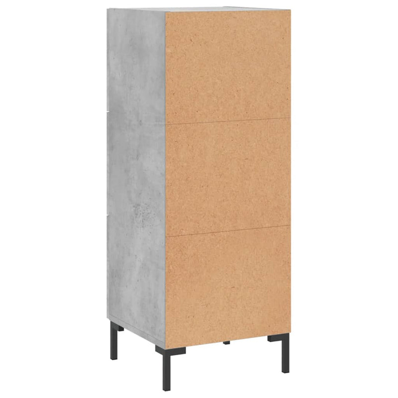vidaXL betonszürke szerelt fa tálalószekrény 34,5 x 34 x 90 cm