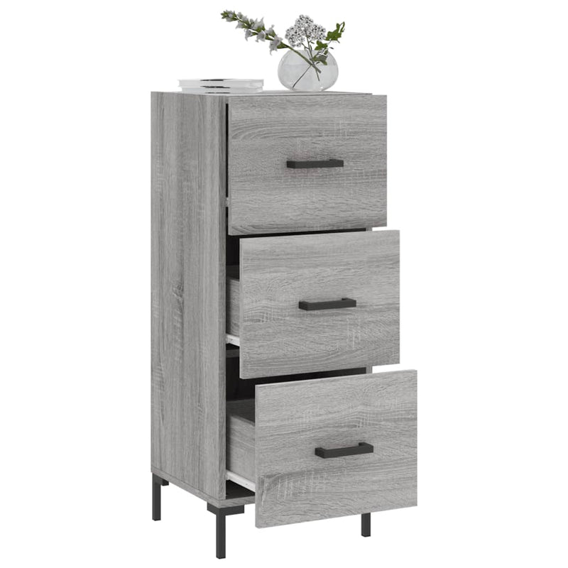 vidaXL szürke sonoma színű szerelt fa tálalószekrény 34,5 x 34 x 90 cm