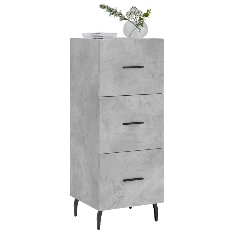 vidaXL betonszürke szerelt fa tálalószekrény 34,5 x 34 x 90 cm