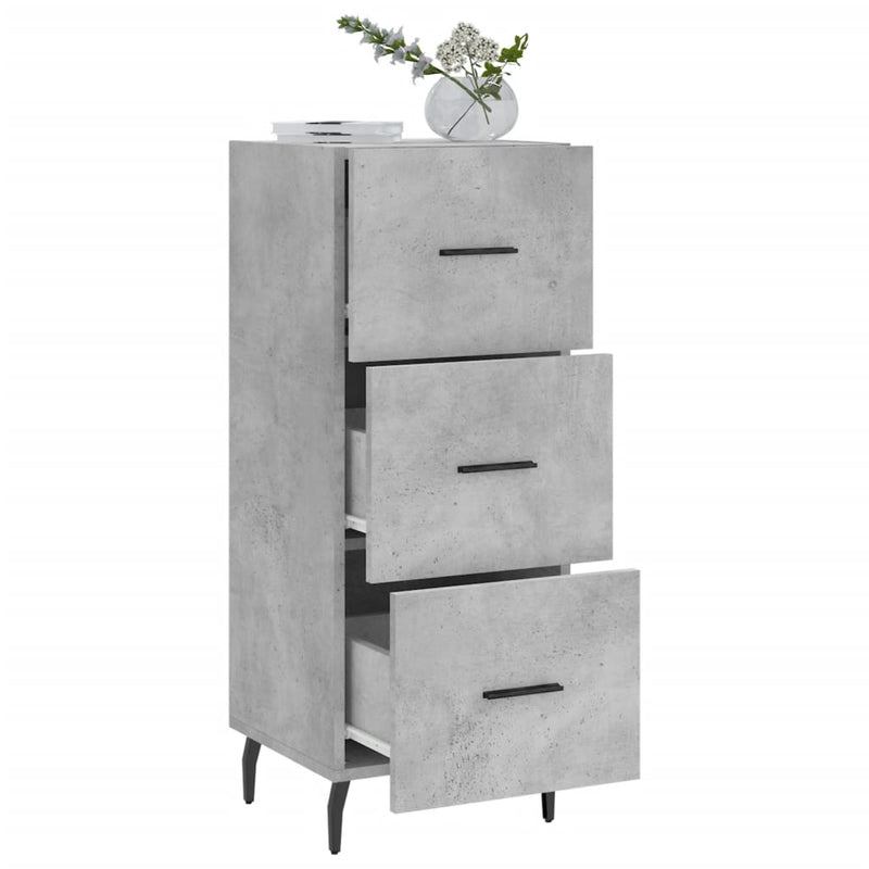 vidaXL betonszürke szerelt fa tálalószekrény 34,5 x 34 x 90 cm