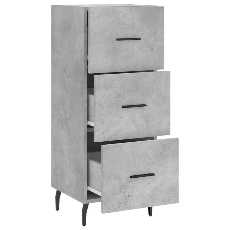 vidaXL betonszürke szerelt fa tálalószekrény 34,5 x 34 x 90 cm