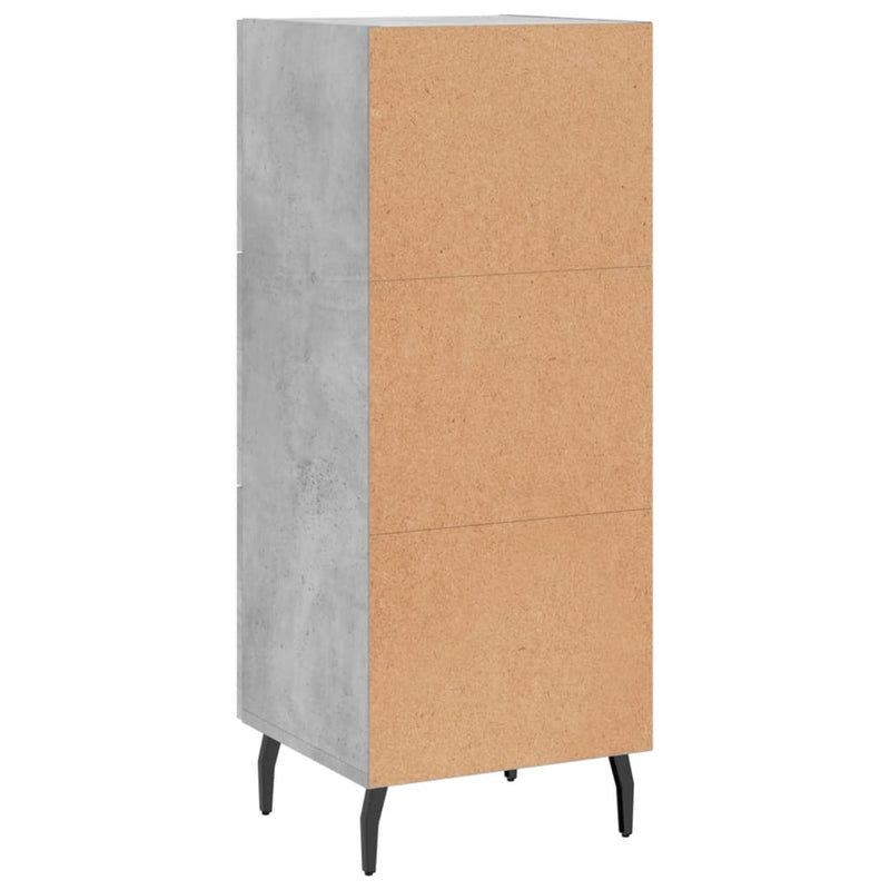 vidaXL betonszürke szerelt fa tálalószekrény 34,5 x 34 x 90 cm