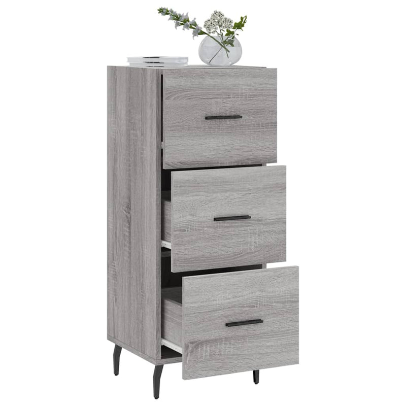 vidaXL szürke sonoma színű szerelt fa tálalószekrény 34,5 x 34 x 90 cm