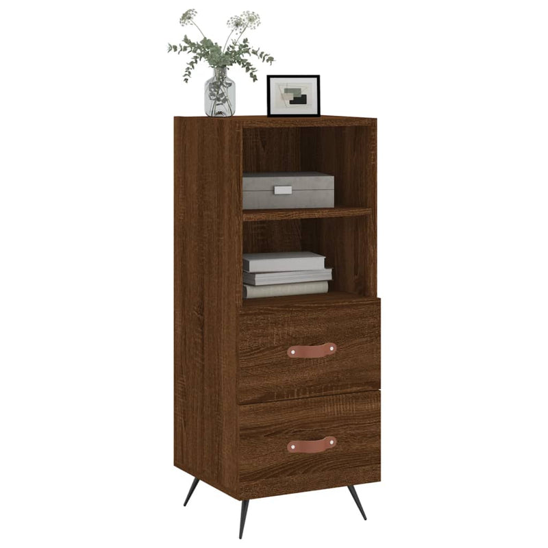 vidaXL barna tölgy színű szerelt fa tálalószekrény 34,5 x 34 x 90 cm