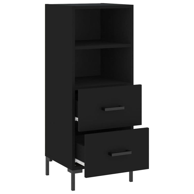 vidaXL fekete szerelt fa tálalóasztal 34,5 x 34 x 90 cm