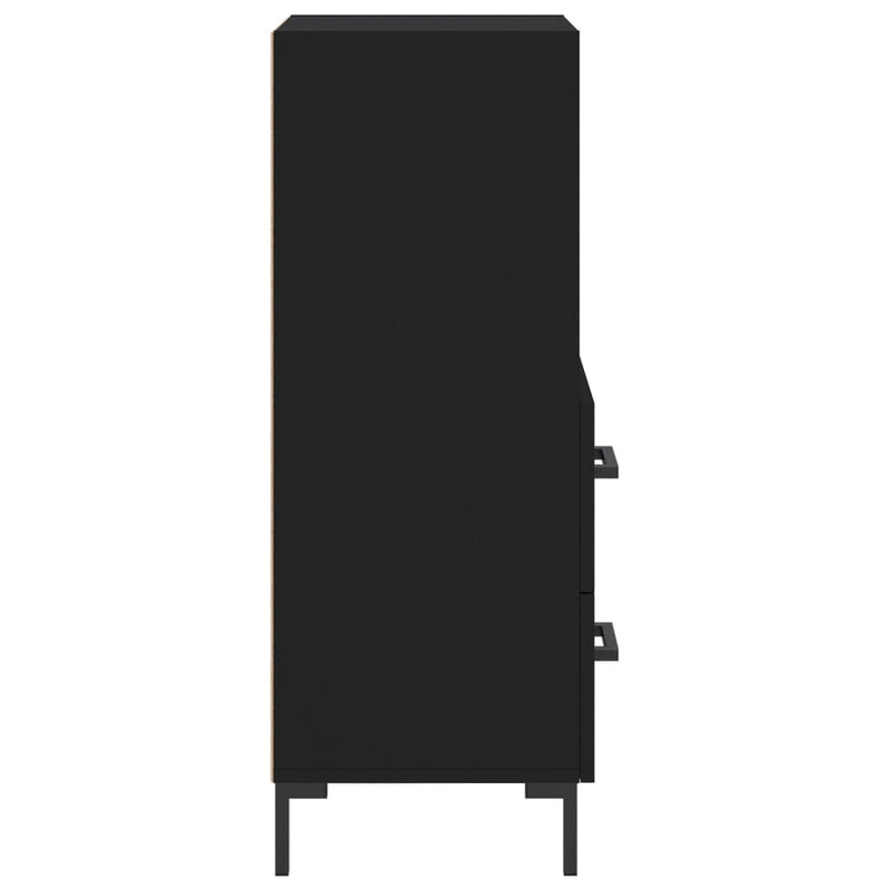 vidaXL fekete szerelt fa tálalóasztal 34,5 x 34 x 90 cm