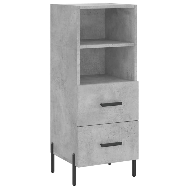 vidaXL betonszürke szerelt fa tálalószekrény 34,5 x 34 x 90 cm