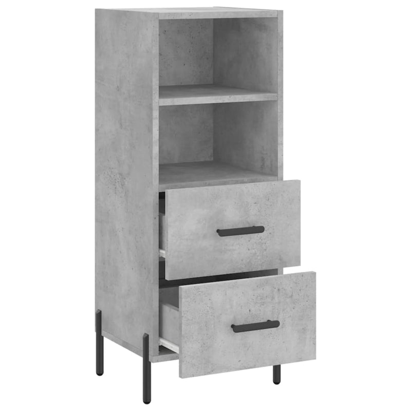 vidaXL betonszürke szerelt fa tálalószekrény 34,5 x 34 x 90 cm