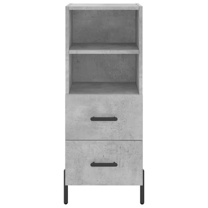 vidaXL betonszürke szerelt fa tálalószekrény 34,5 x 34 x 90 cm