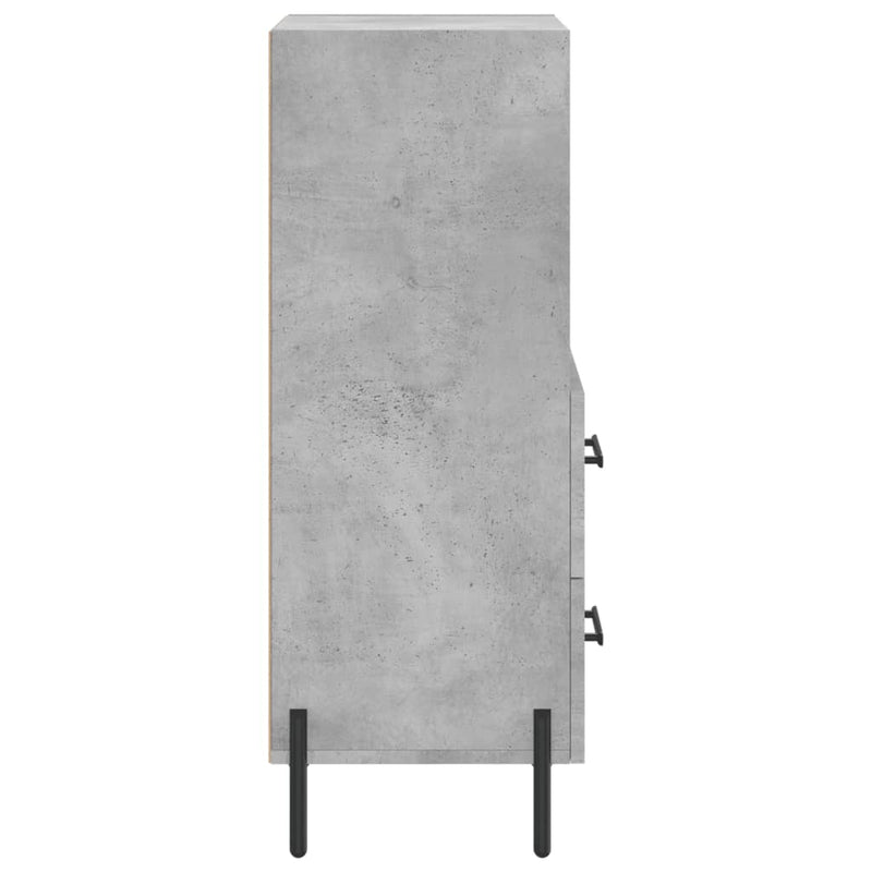 vidaXL betonszürke szerelt fa tálalószekrény 34,5 x 34 x 90 cm