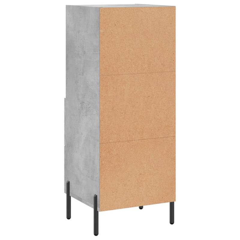 vidaXL betonszürke szerelt fa tálalószekrény 34,5 x 34 x 90 cm