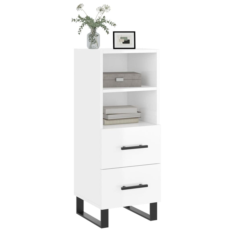 vidaXL magasfényű fehér szerelt fa tálalószekrény 34,5 x 34 x 90 cm