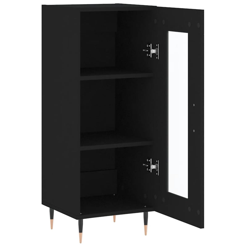 vidaXL fekete szerelt fa tálalóasztal 34,5 x 34 x 90 cm