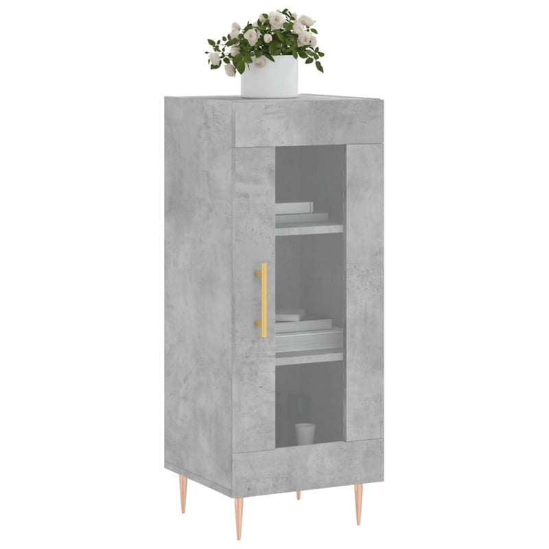 vidaXL betonszürke szerelt fa tálalószekrény 34,5 x 34 x 90 cm