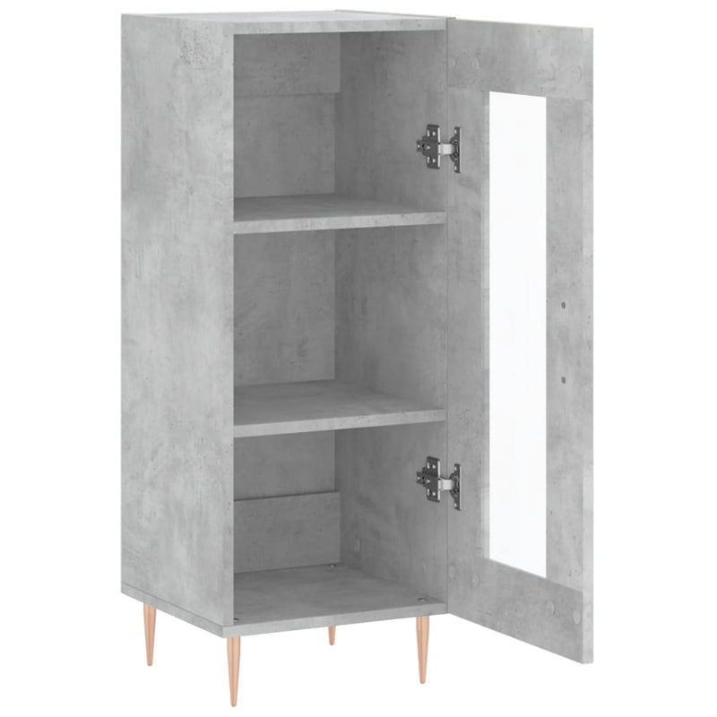 vidaXL betonszürke szerelt fa tálalószekrény 34,5 x 34 x 90 cm