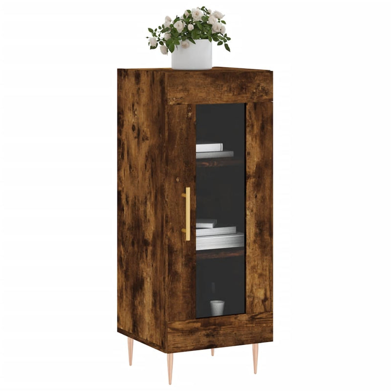 vidaXL füstös tölgy színű szerelt fa tálalószekrény 34,5 x 34 x 90 cm