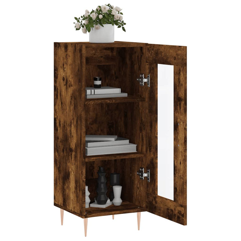 vidaXL füstös tölgy színű szerelt fa tálalószekrény 34,5 x 34 x 90 cm