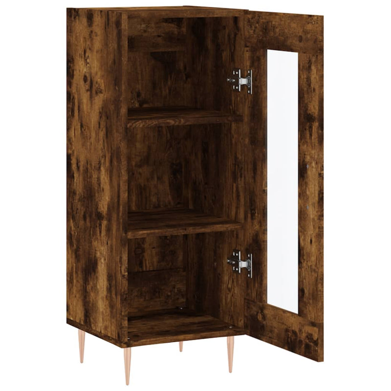 vidaXL füstös tölgy színű szerelt fa tálalószekrény 34,5 x 34 x 90 cm