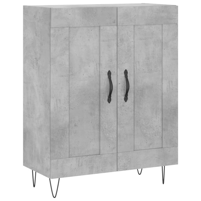 vidaXL betonszürke szerelt fa tálalószekrény 69,5 x 34 x 90 cm