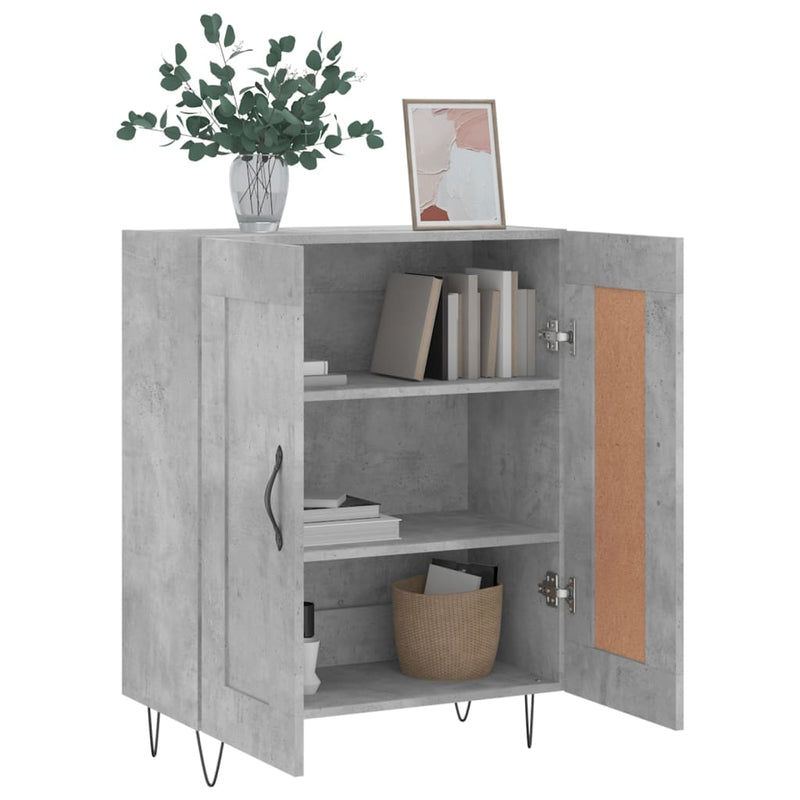 vidaXL betonszürke szerelt fa tálalószekrény 69,5 x 34 x 90 cm