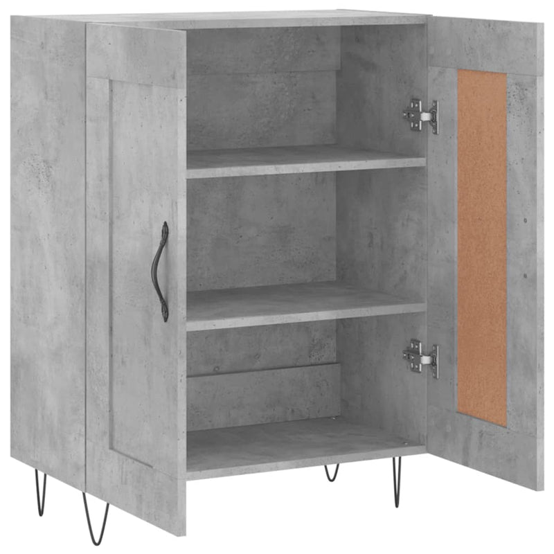 vidaXL betonszürke szerelt fa tálalószekrény 69,5 x 34 x 90 cm