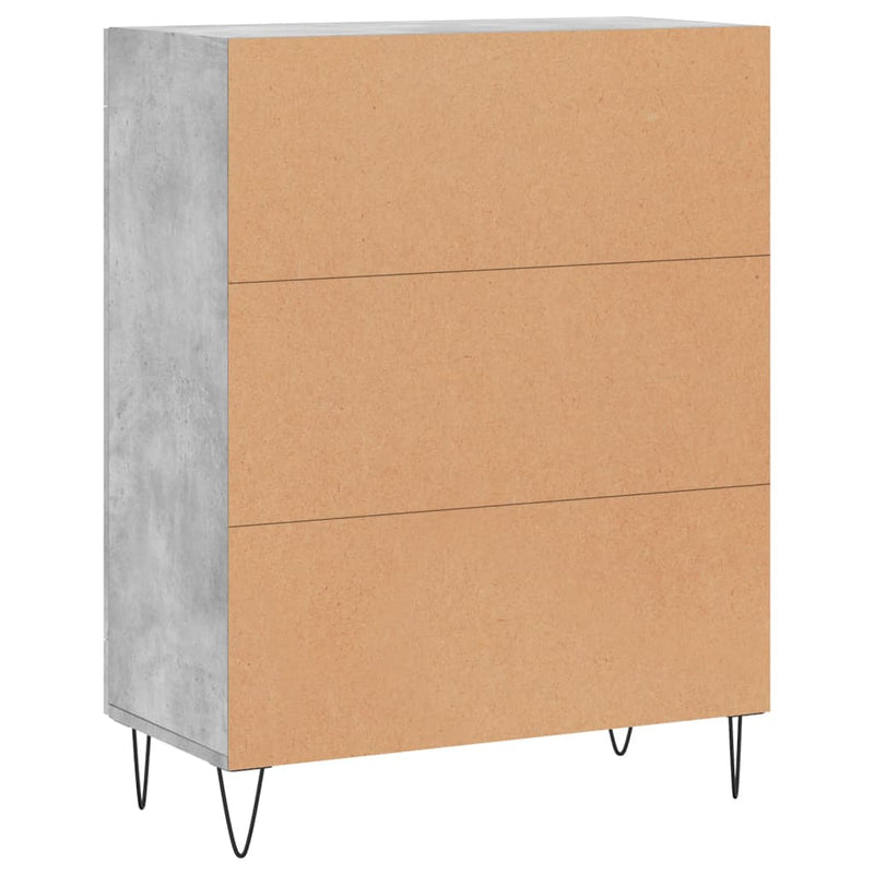 vidaXL betonszürke szerelt fa tálalószekrény 69,5 x 34 x 90 cm