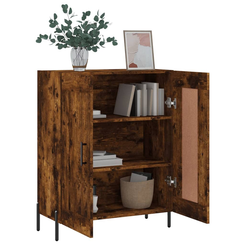 vidaXL füstös tölgy színű szerelt fa tálalószekrény 69,5 x 34 x 90 cm