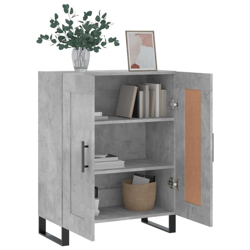 vidaXL betonszürke szerelt fa tálalószekrény 69,5 x 34 x 90 cm