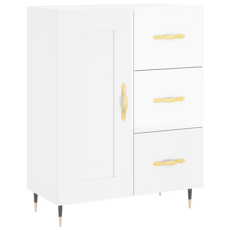 vidaXL magasfényű fehér szerelt fa tálalószekrény 69,5 x 34 x 90 cm