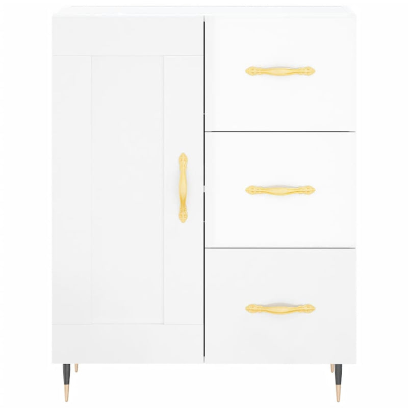vidaXL magasfényű fehér szerelt fa tálalószekrény 69,5 x 34 x 90 cm