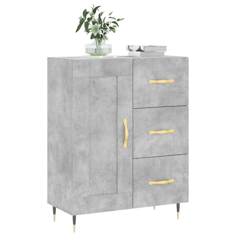 vidaXL betonszürke szerelt fa tálalószekrény 69,5 x 34 x 90 cm